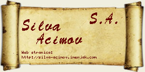 Silva Aćimov vizit kartica